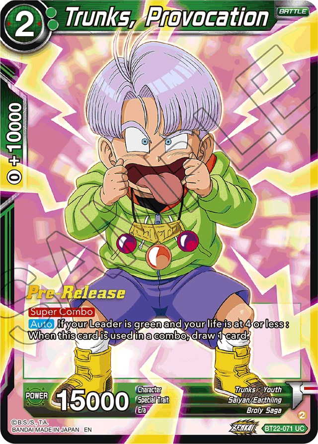 Trunks, Provocation (BT22-071) [Critical Blow Prerelease Promos] | Shuffle n Cut Hobbies & Games