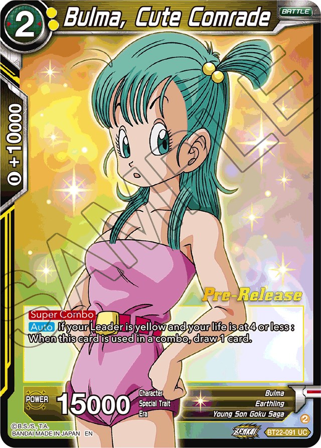 Bulma, Cute Comrade (BT22-091) [Critical Blow Prerelease Promos] | Shuffle n Cut Hobbies & Games