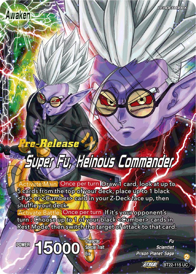 Fu // Super Fu, Heinous Commander (BT22-115) [Critical Blow Prerelease Promos] | Shuffle n Cut Hobbies & Games