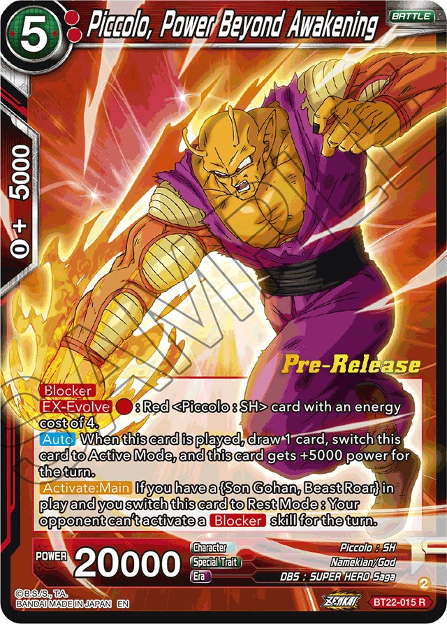 Piccolo, Power Beyond Awakening (BT22-015) [Critical Blow Prerelease Promos] | Shuffle n Cut Hobbies & Games