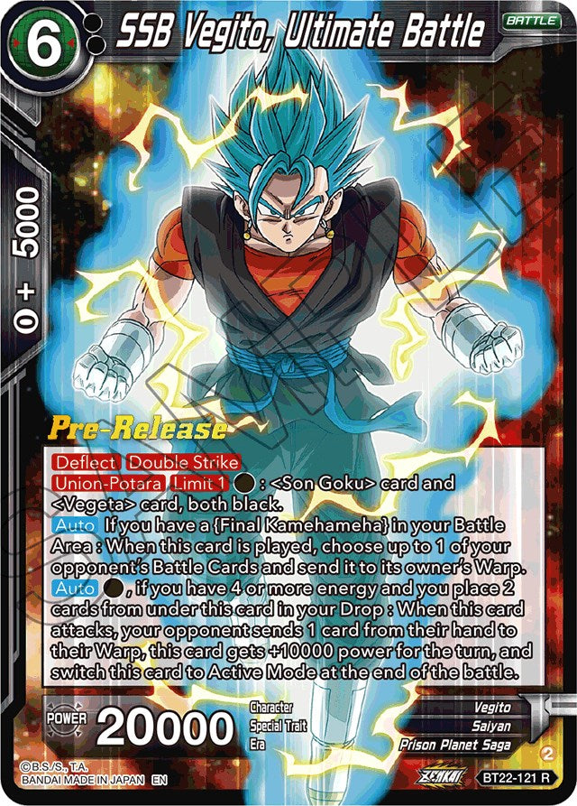 SSB Vegito, Ultimate Battle (BT22-121) [Critical Blow Prerelease Promos] | Shuffle n Cut Hobbies & Games