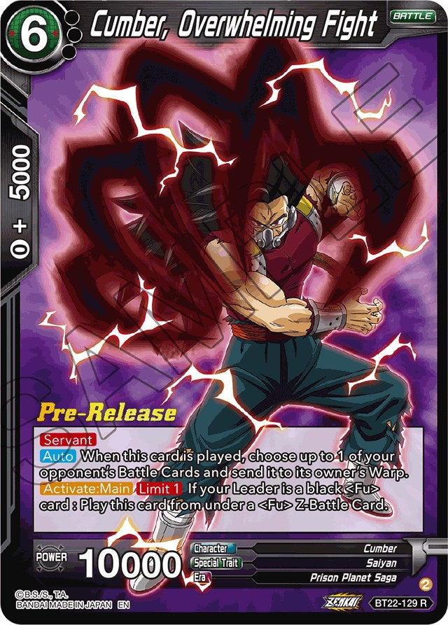 Cumber, Overwhelming Fight (BT22-129) [Critical Blow Prerelease Promos] | Shuffle n Cut Hobbies & Games