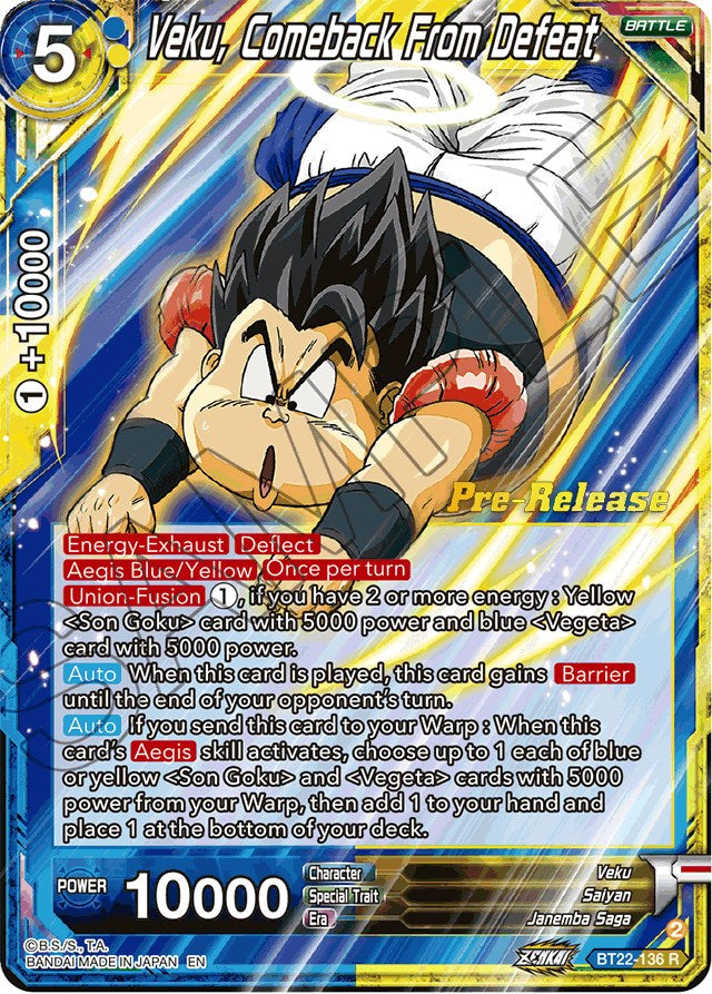 Veku, Comeback From Defeat (BT22-136) [Critical Blow Prerelease Promos] | Shuffle n Cut Hobbies & Games