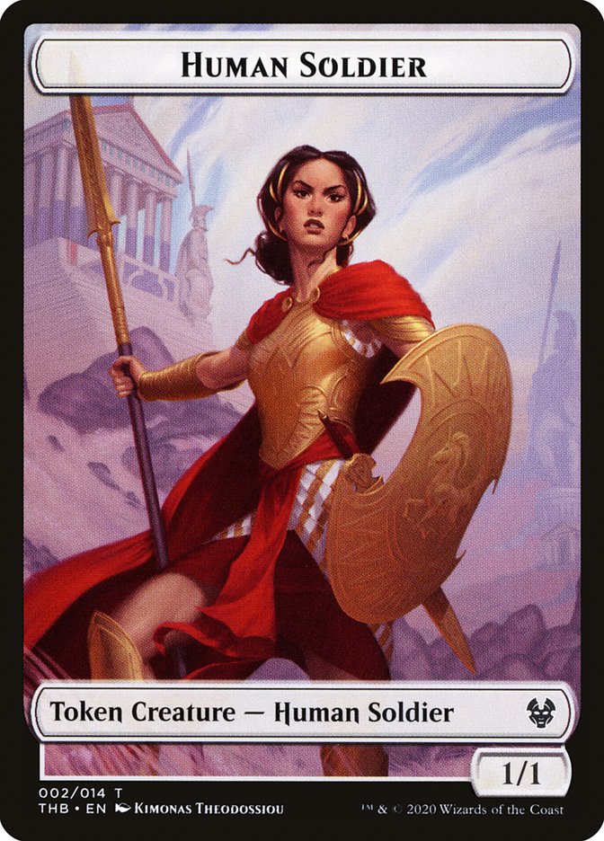 Goat // Human Soldier Double-Sided Token [Theros Beyond Death Tokens] | Shuffle n Cut Hobbies & Games