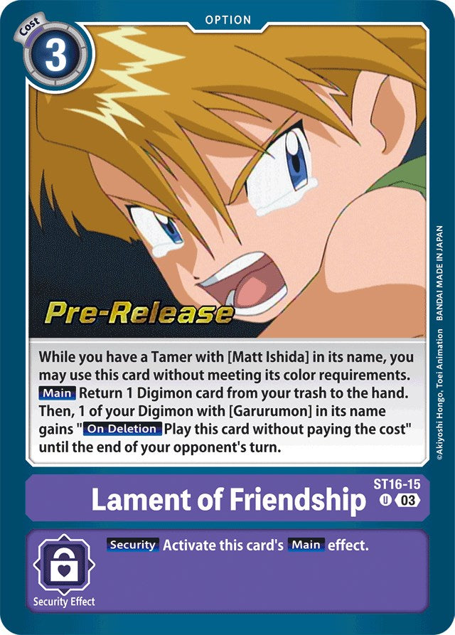 Lament of Friendship [ST16-15] [Starter Deck: Wolf of Friendship Pre-Release Cards] | Shuffle n Cut Hobbies & Games