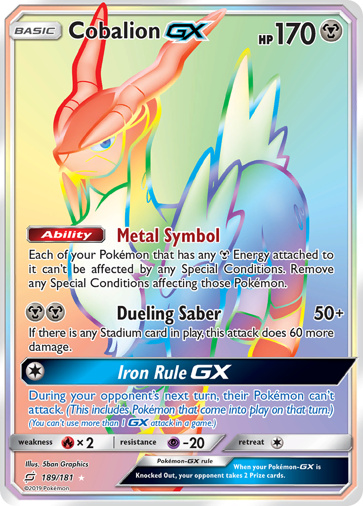 Cobalion GX (189/181) [Sun & Moon: Team Up] | Shuffle n Cut Hobbies & Games