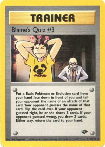 Blaine's Quiz #3 (112/132) [Gym Challenge Unlimited] | Shuffle n Cut Hobbies & Games