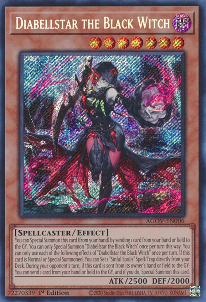 Diabellstar the Black Witch [AGOV-EN006] Secret Rare | Shuffle n Cut Hobbies & Games