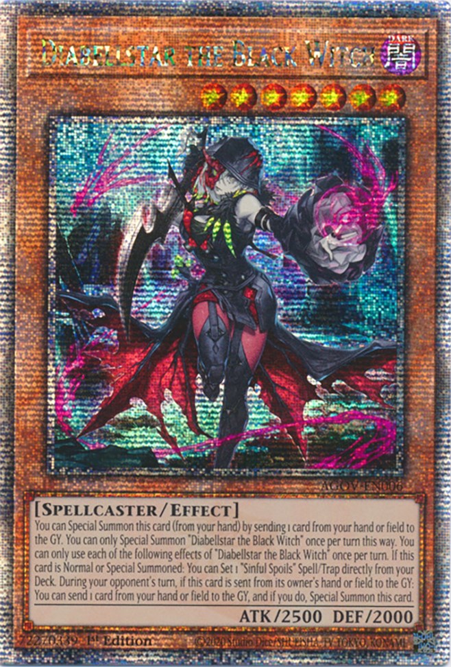 Diabellstar the Black Witch (Quarter Century Secret Rare) [AGOV-EN006] Quarter Century Secret Rare | Shuffle n Cut Hobbies & Games