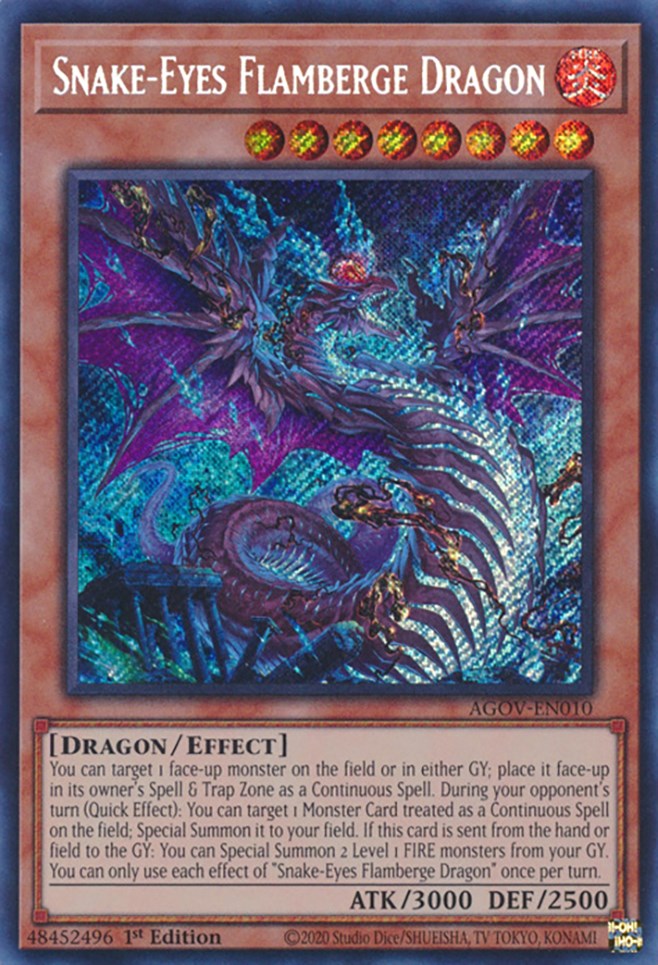 Snake-Eyes Flamberge Dragon [AGOV-EN010] Secret Rare | Shuffle n Cut Hobbies & Games