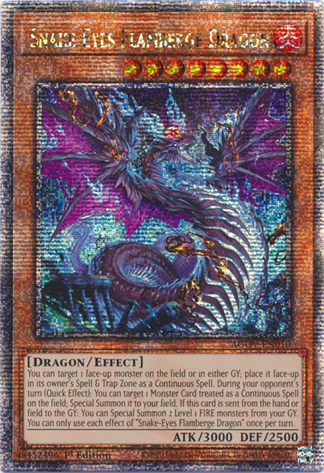 Snake-Eyes Flamberge Dragon (Quarter Century Secret Rare) [AGOV-EN010] Quarter Century Secret Rare | Shuffle n Cut Hobbies & Games