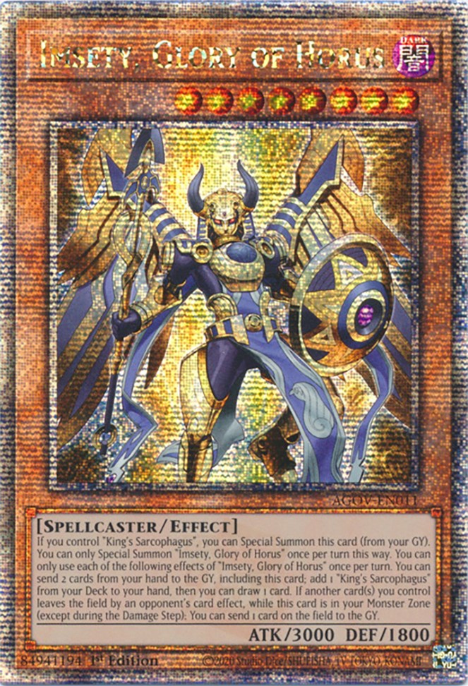 Imsety, Glory of Horus (Quarter Century Secret Rare) [AGOV-EN011] Quarter Century Secret Rare | Shuffle n Cut Hobbies & Games