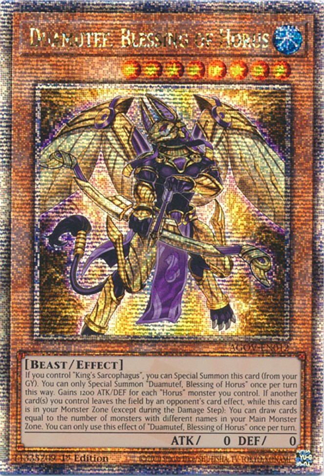 Duamutef, Blessing of Horus (Quarter Century Secret Rare) [AGOV-EN012] Quarter Century Secret Rare | Shuffle n Cut Hobbies & Games