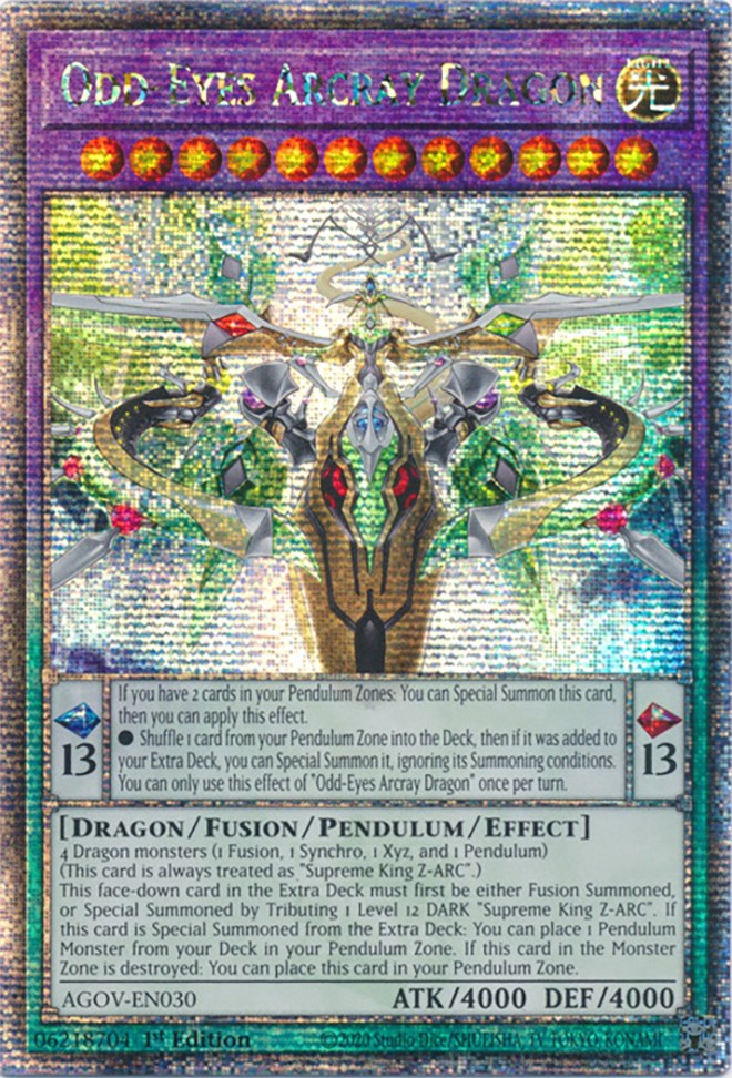 Odd-Eyes Arcray Dragon (Quarter Century Secret Rare) [AGOV-EN030] Quarter Century Secret Rare | Shuffle n Cut Hobbies & Games