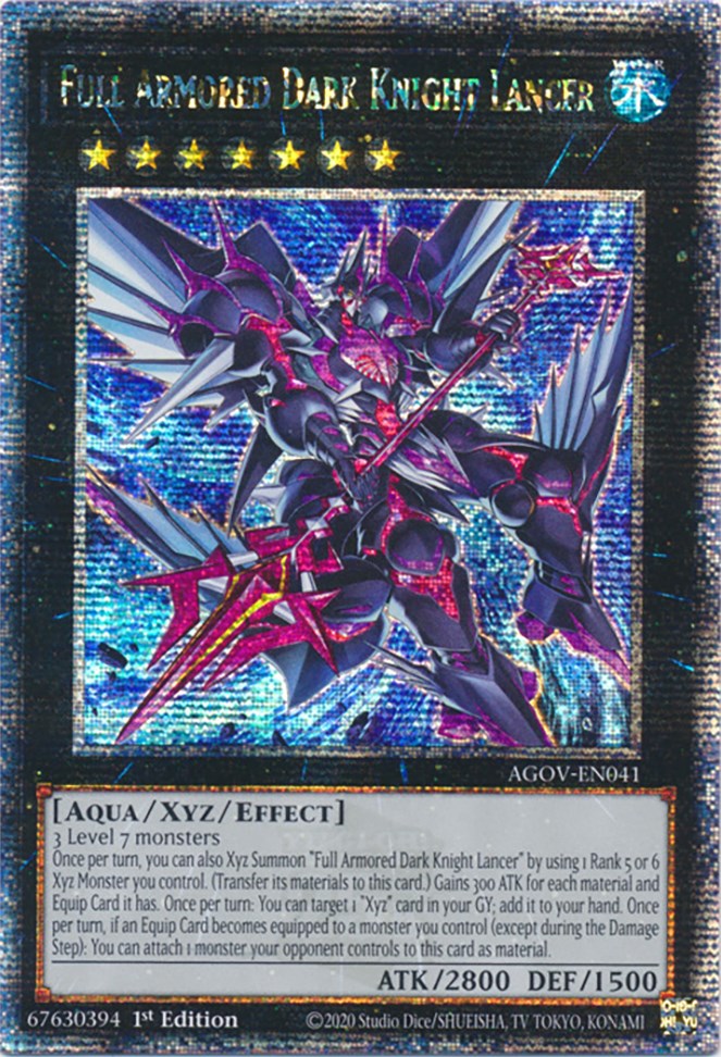 Full Armored Dark Knight Lancer (Quarter Century Secret Rare) [AGOV-EN041] Quarter Century Secret Rare | Shuffle n Cut Hobbies & Games