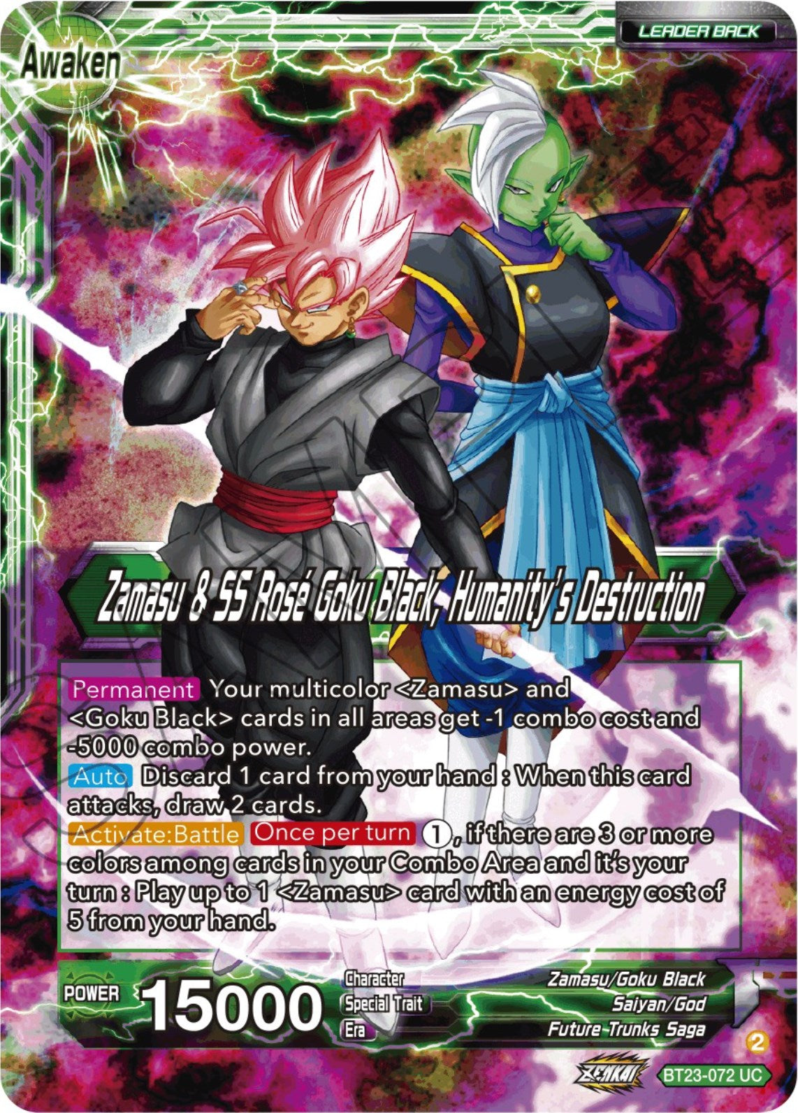 Zamasu & Goku Black // Zamasu & SS Rose Goku Black, Humanity's Destruction (BT23-072) [Perfect Combination] | Shuffle n Cut Hobbies & Games