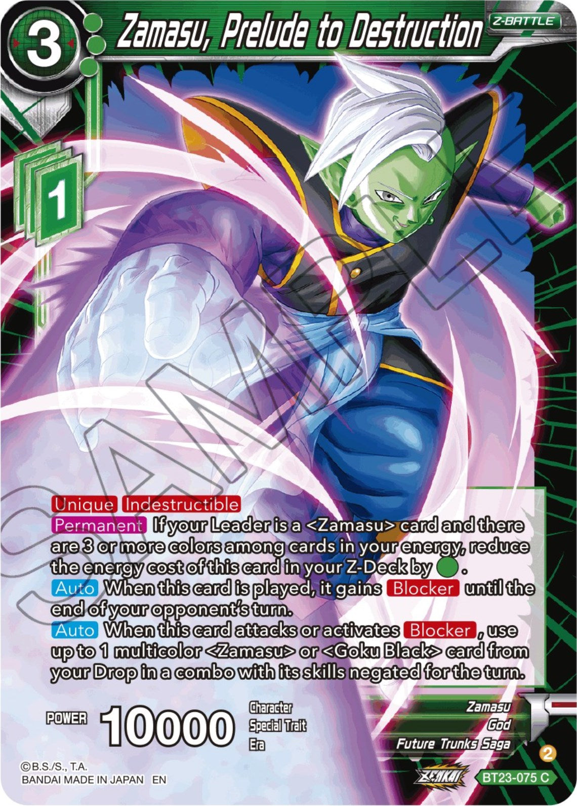 Zamasu, Prelude to Destruction (BT23-075) [Perfect Combination] | Shuffle n Cut Hobbies & Games