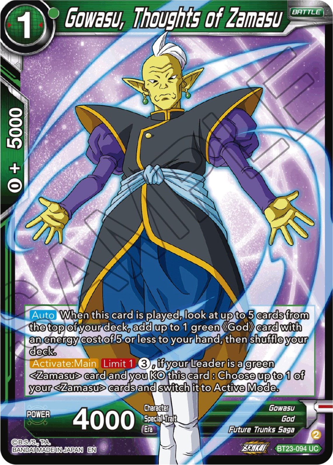 Gowasu, Thoughts of Zamasu (BT23-094) [Perfect Combination] | Shuffle n Cut Hobbies & Games