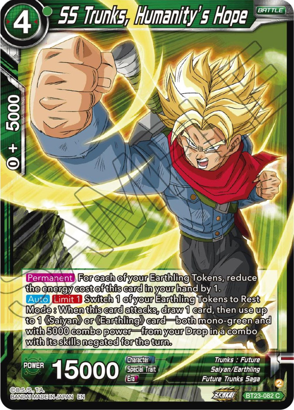 SS Trunks, Humanity's Hope (BT23-082) [Perfect Combination] | Shuffle n Cut Hobbies & Games