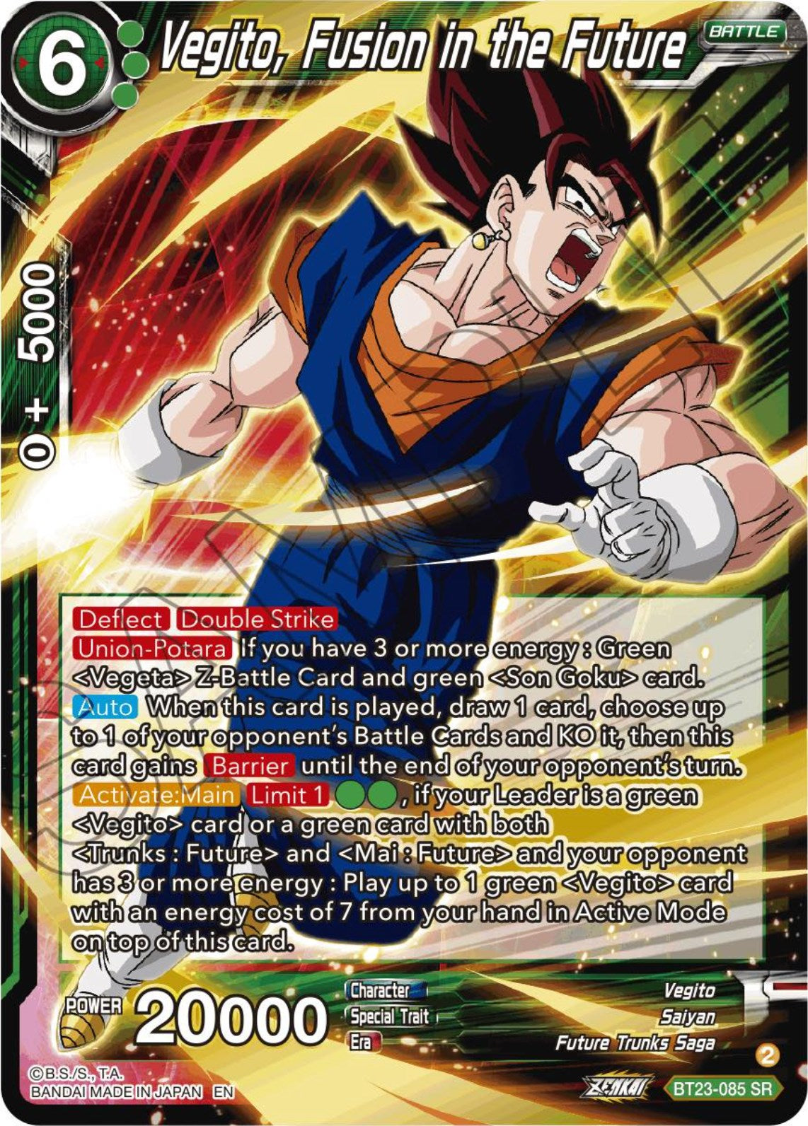 Vegito, Fusion in the Future (BT23-085) [Perfect Combination] | Shuffle n Cut Hobbies & Games