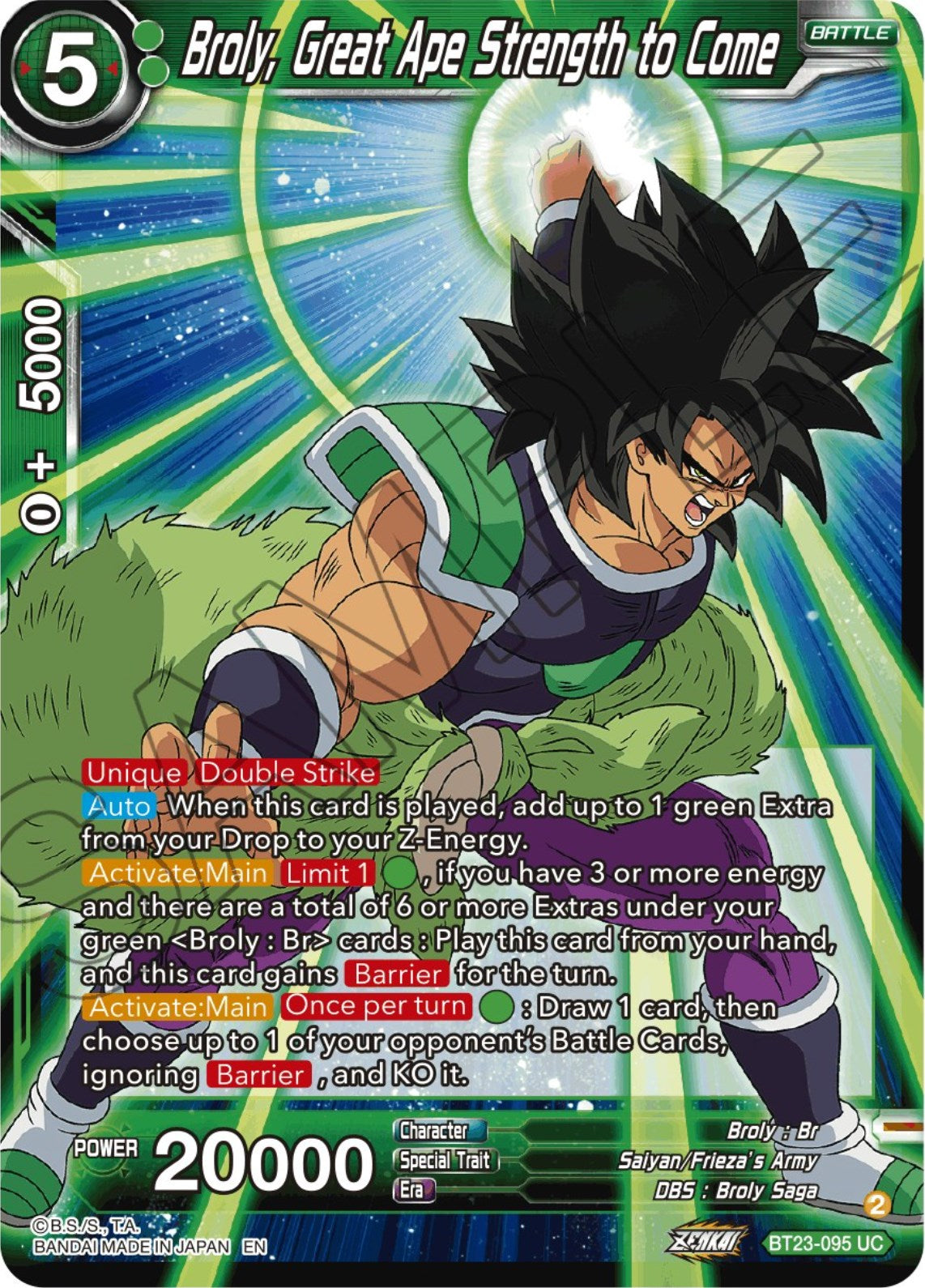 Broly, Great Ape Strength to Come (BT23-095) [Perfect Combination] | Shuffle n Cut Hobbies & Games