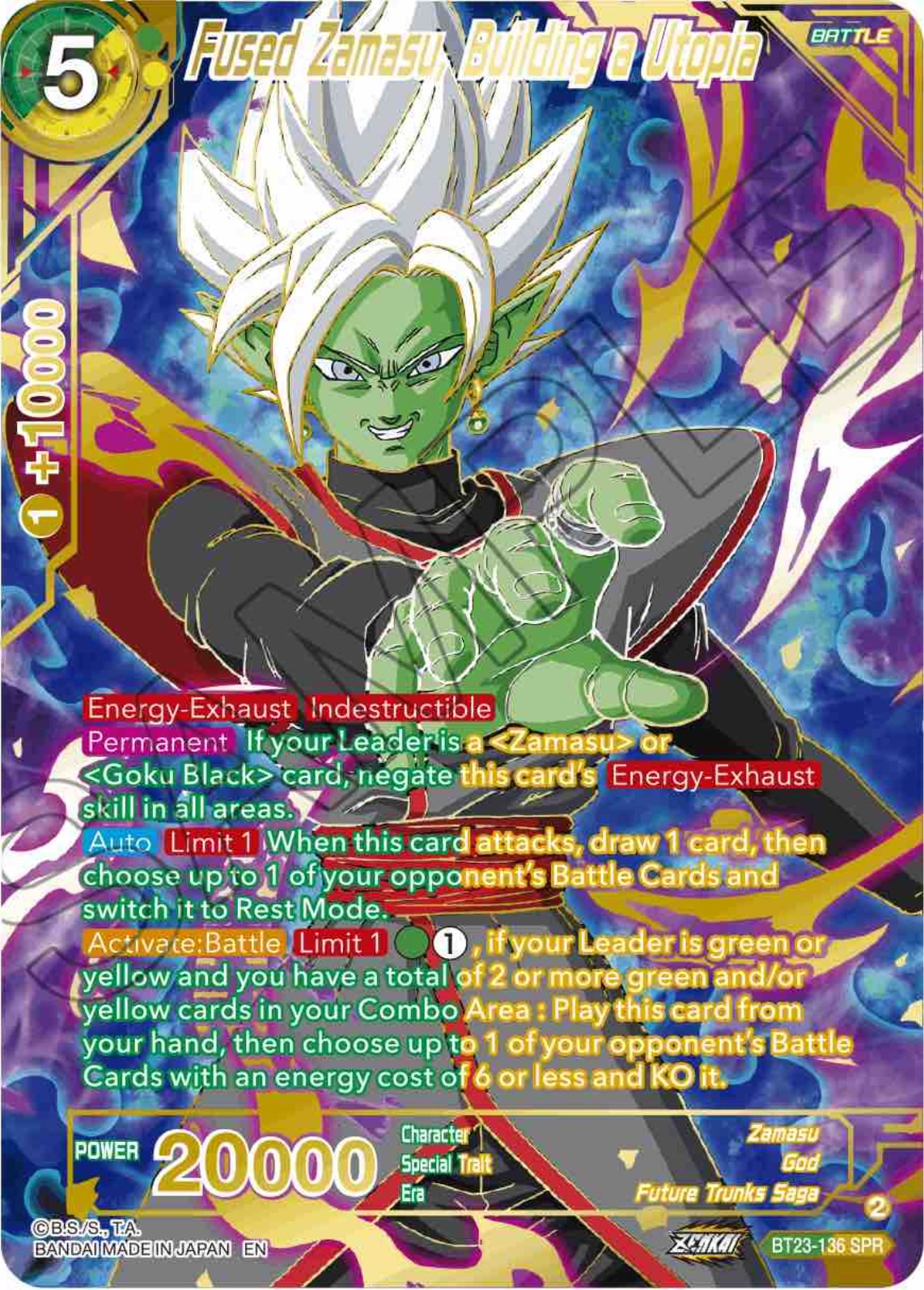 Fused Zamasu, Building a Utopia (SPR) (BT23-136) [Perfect Combination] | Shuffle n Cut Hobbies & Games