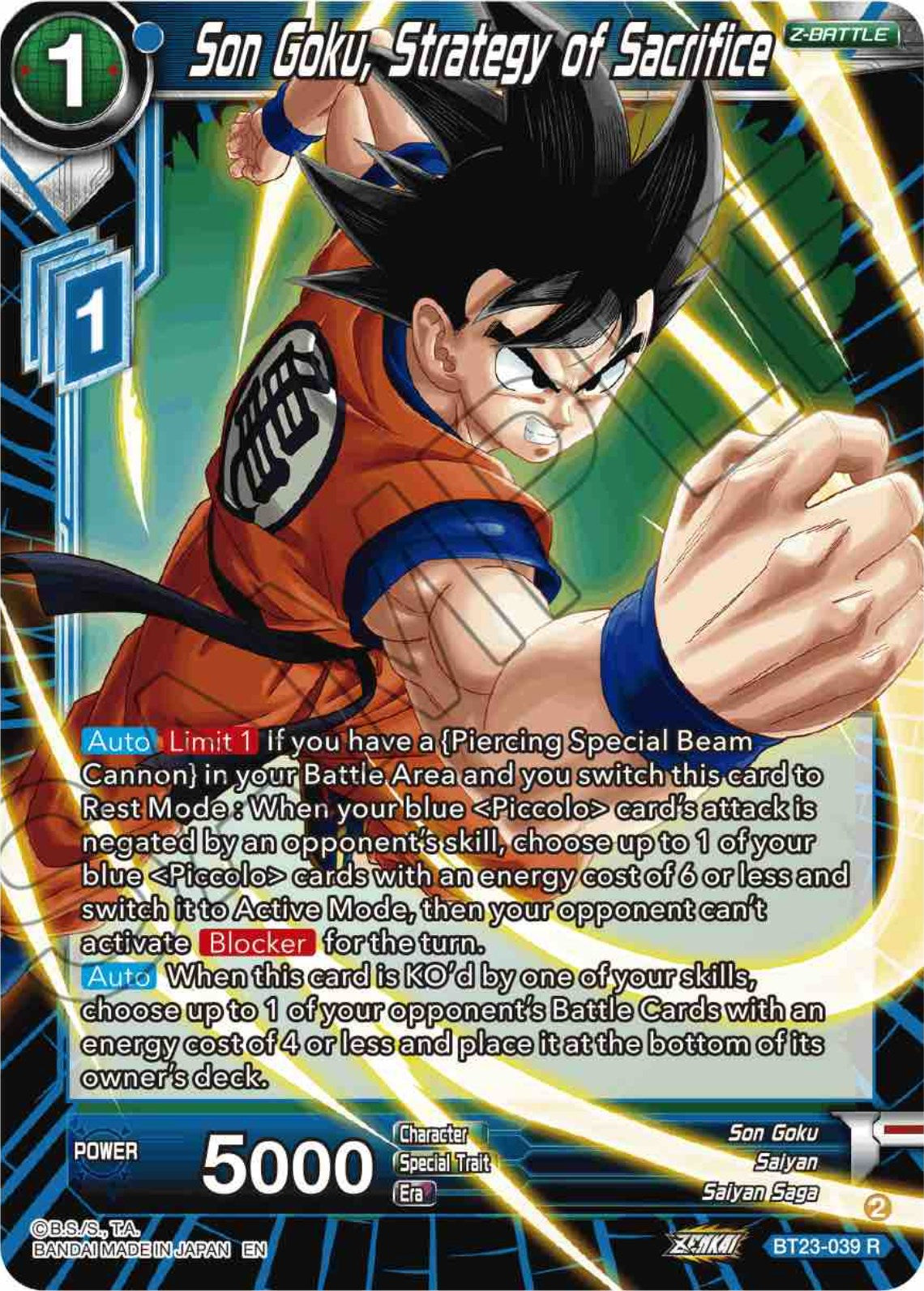 Son Goku, Strategy of Sacrifice (BT23-039) [Perfect Combination] | Shuffle n Cut Hobbies & Games