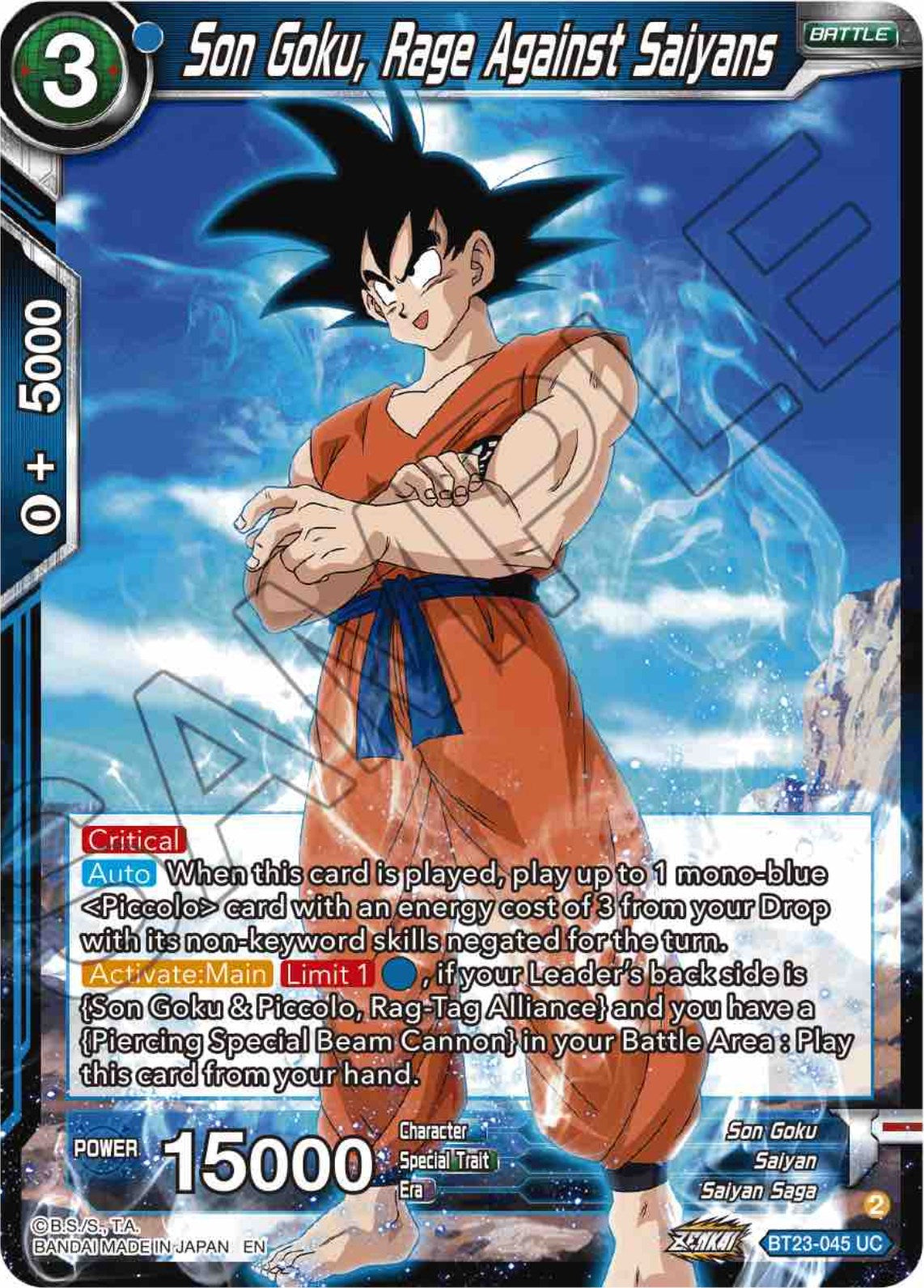 Son Goku, Rage Against Saiyans (BT23-045) [Perfect Combination] | Shuffle n Cut Hobbies & Games