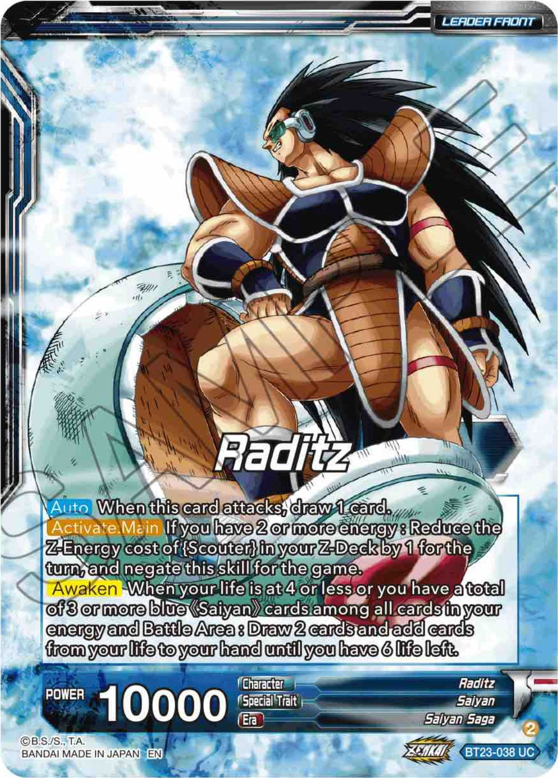 Raditz // Raditz, the Invasion Begins (BT23-038) [Perfect Combination] | Shuffle n Cut Hobbies & Games