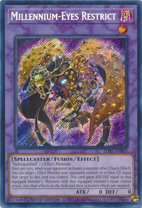 Millennium-Eyes Restrict [LDS1-EN051] Secret Rare | Shuffle n Cut Hobbies & Games