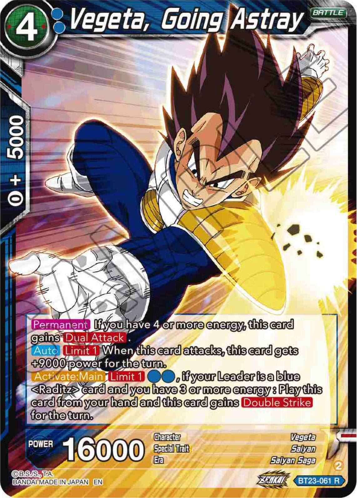 Vegeta, Going Astray (BT23-061) [Perfect Combination] | Shuffle n Cut Hobbies & Games