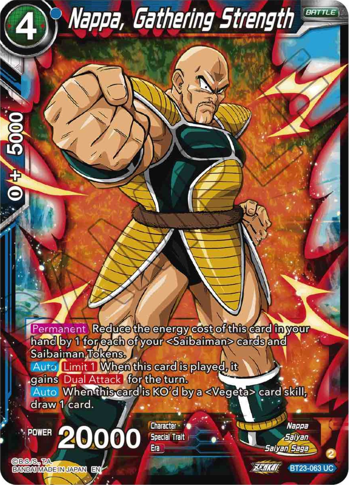 Nappa, Gathering Strength (BT23-063) [Perfect Combination] | Shuffle n Cut Hobbies & Games