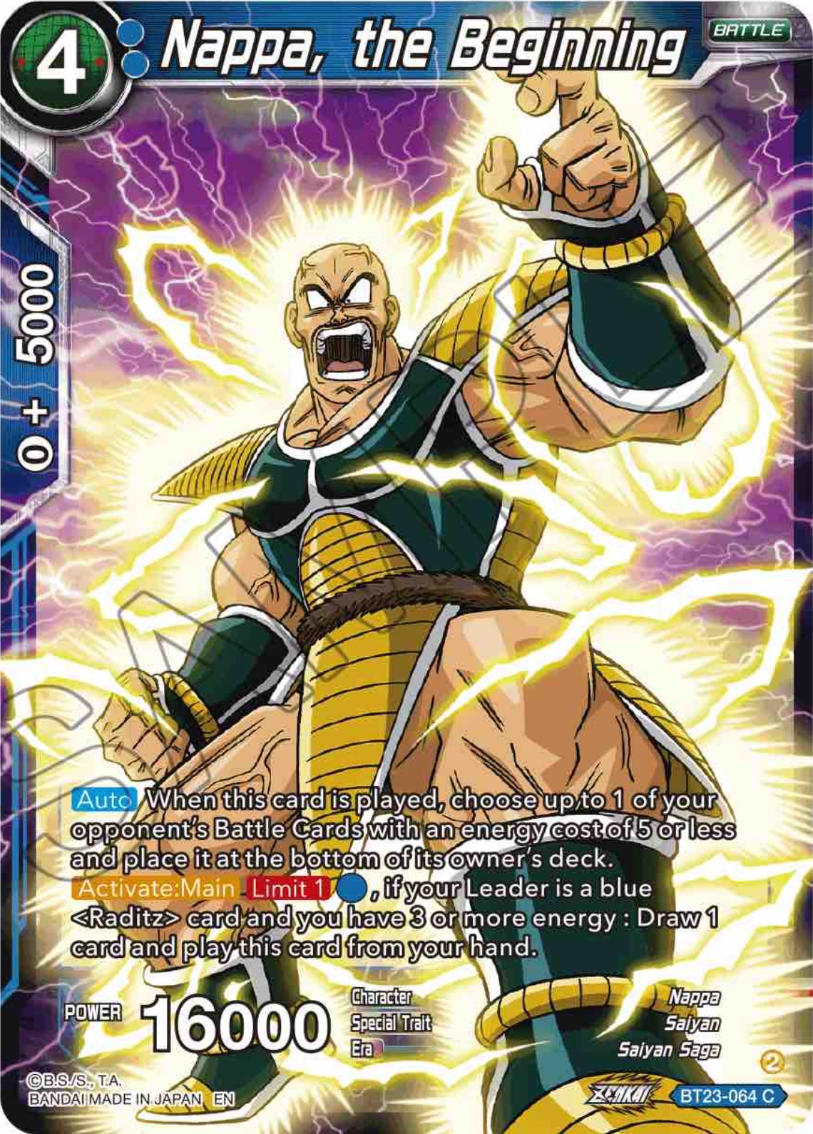 Nappa, the Beginning (BT23-064) [Perfect Combination] | Shuffle n Cut Hobbies & Games