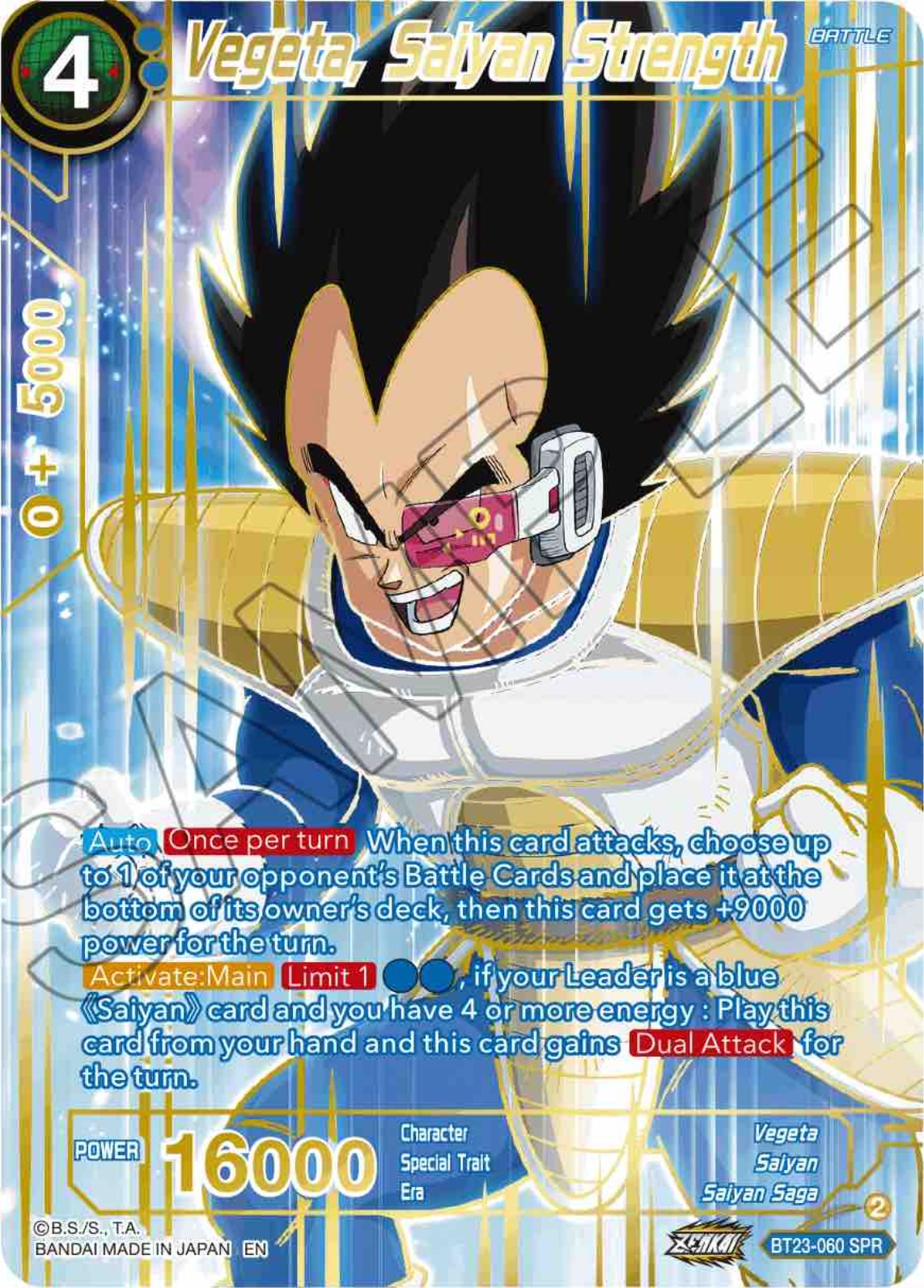 Vegeta, Saiyan Strength (SPR) (BT23-060) [Perfect Combination] | Shuffle n Cut Hobbies & Games