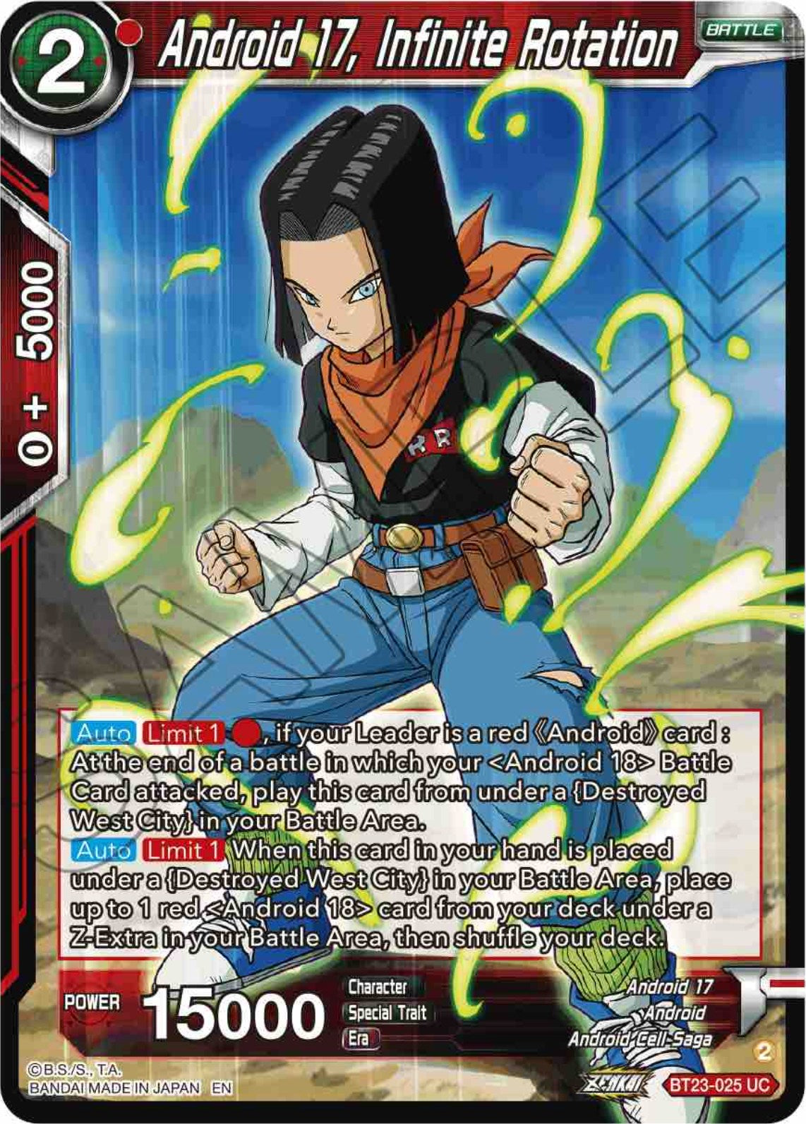 Android 17, Infinite Rotation (BT23-025) [Perfect Combination] | Shuffle n Cut Hobbies & Games