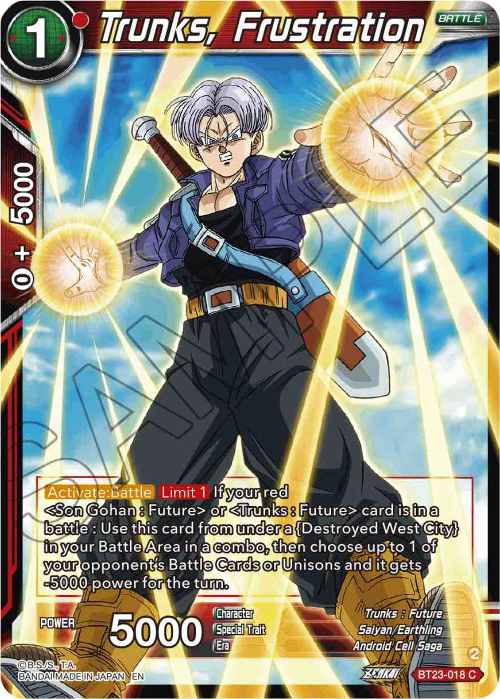 Trunks, Frustration (BT23-018) [Perfect Combination] | Shuffle n Cut Hobbies & Games