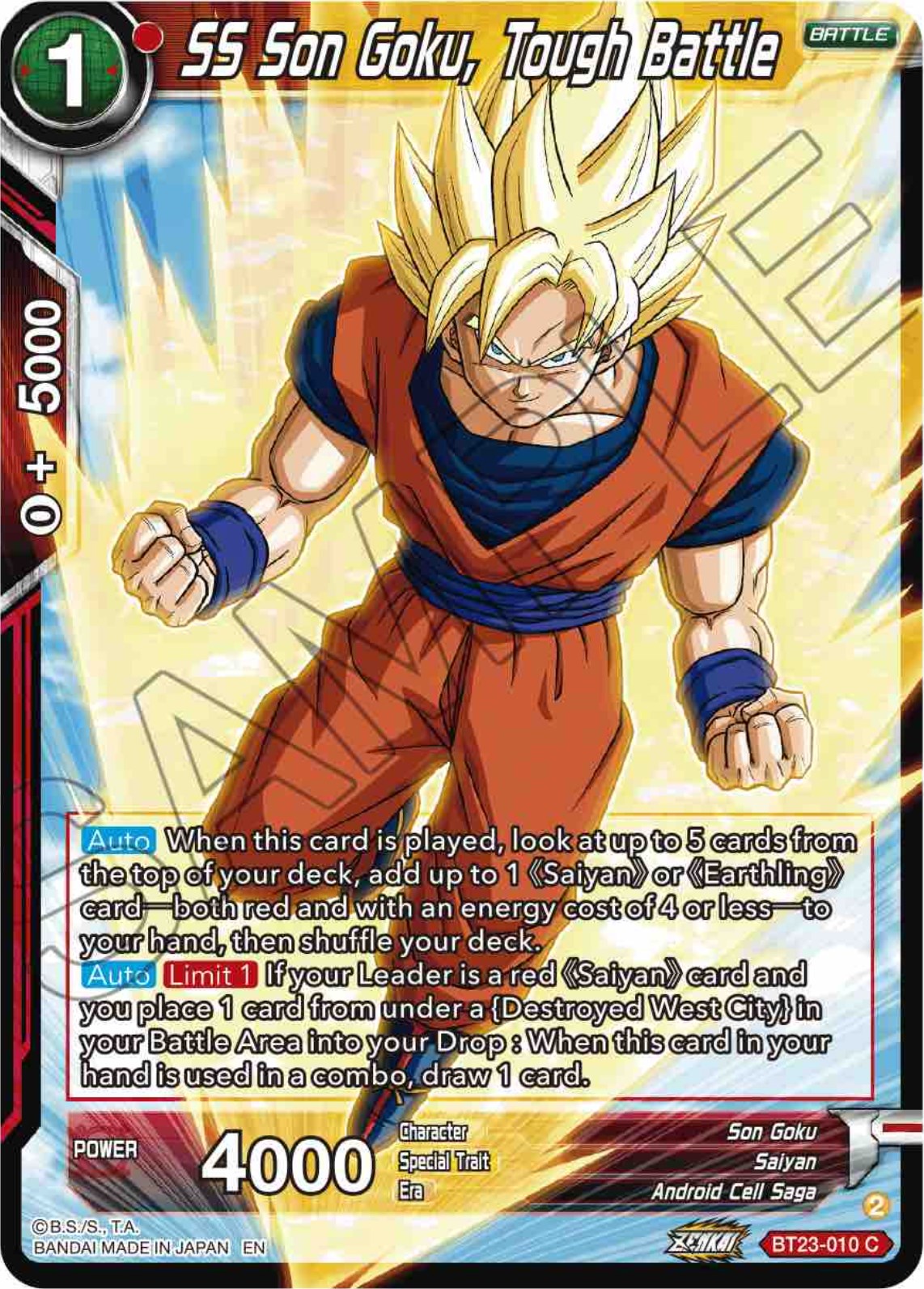 SS Son Goku, Tough Battle (BT23-010) [Perfect Combination] | Shuffle n Cut Hobbies & Games