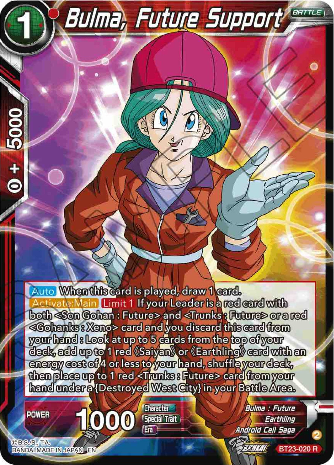 Bulma, Future Support (BT23-020) [Perfect Combination] | Shuffle n Cut Hobbies & Games