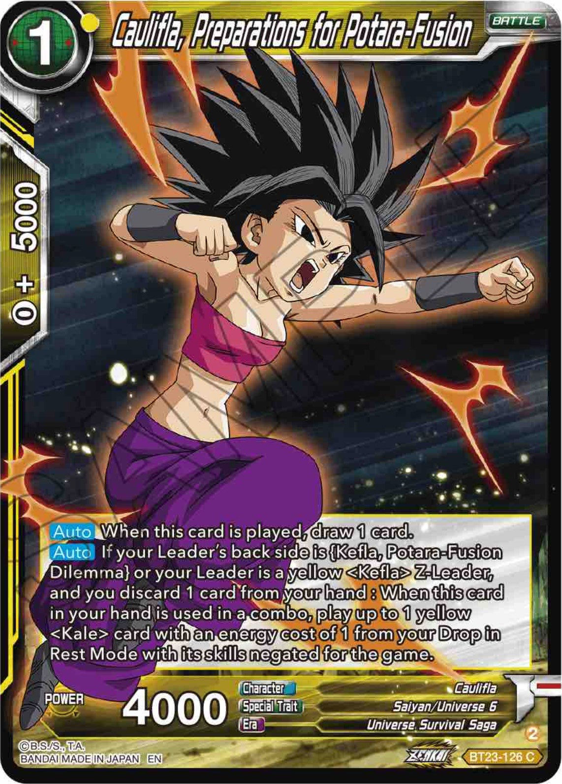 Caulifla, Preparations for Potara-Fusion (BT23-126) [Perfect Combination] | Shuffle n Cut Hobbies & Games