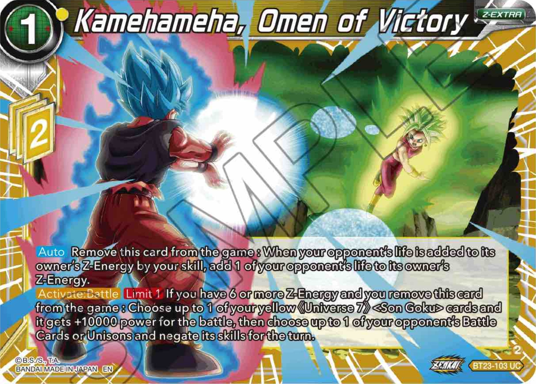 Kamehameha, Omen of Victory (BT23-103) [Perfect Combination] | Shuffle n Cut Hobbies & Games