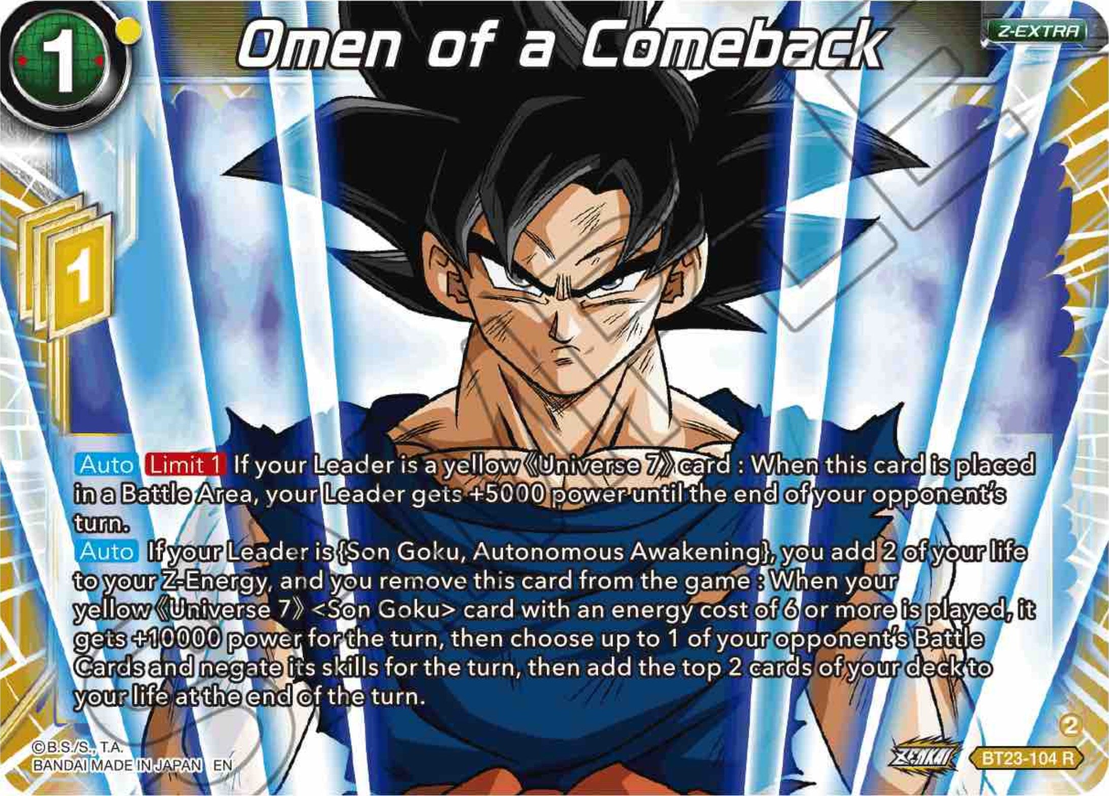 Omen of a Comeback (BT23-104) [Perfect Combination] | Shuffle n Cut Hobbies & Games