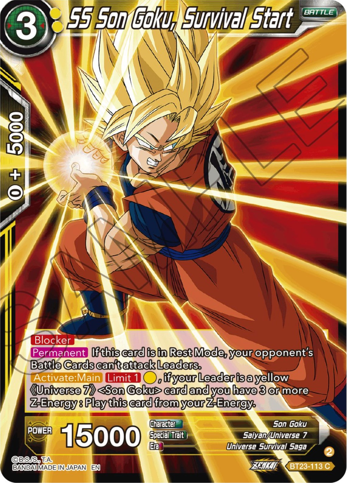 SS Son Goku, Survival Start (BT23-113) [Perfect Combination] | Shuffle n Cut Hobbies & Games
