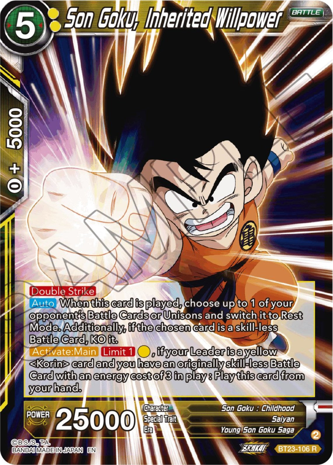 Son Goku, Inherited Willpower (BT23-106) [Perfect Combination] | Shuffle n Cut Hobbies & Games