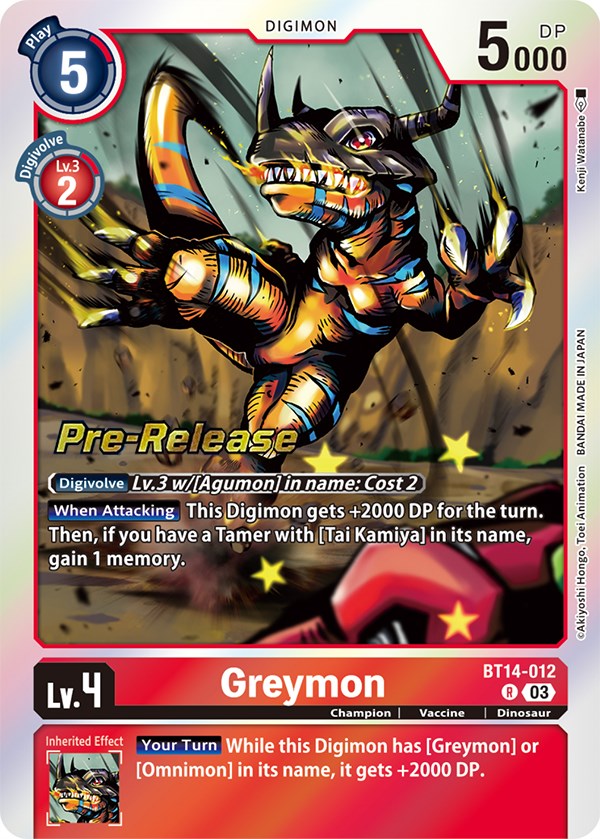 Greymon [BT14-012] [Blast Ace Pre-Release Cards] | Shuffle n Cut Hobbies & Games