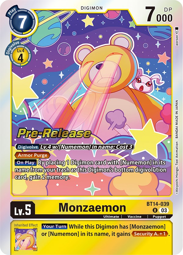 Monzaemon [BT14-039] [Blast Ace Pre-Release Cards] | Shuffle n Cut Hobbies & Games