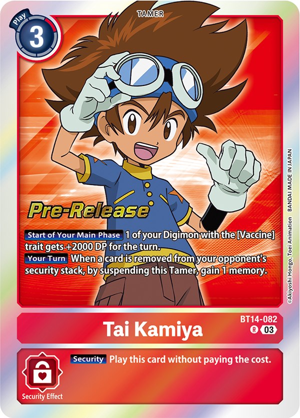 Tai Kamiya [BT14-082] [Blast Ace Pre-Release Cards] | Shuffle n Cut Hobbies & Games