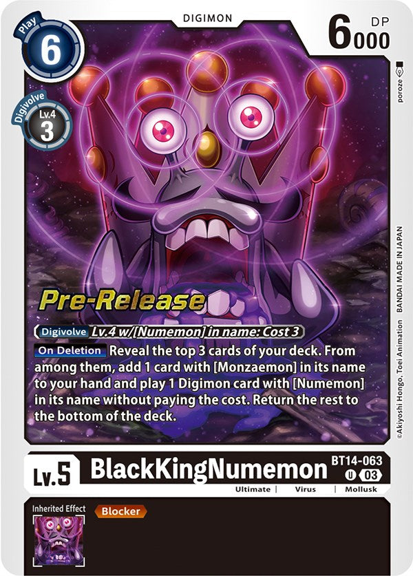 BlackKingNumemon [BT14-063] [Blast Ace Pre-Release Cards] | Shuffle n Cut Hobbies & Games