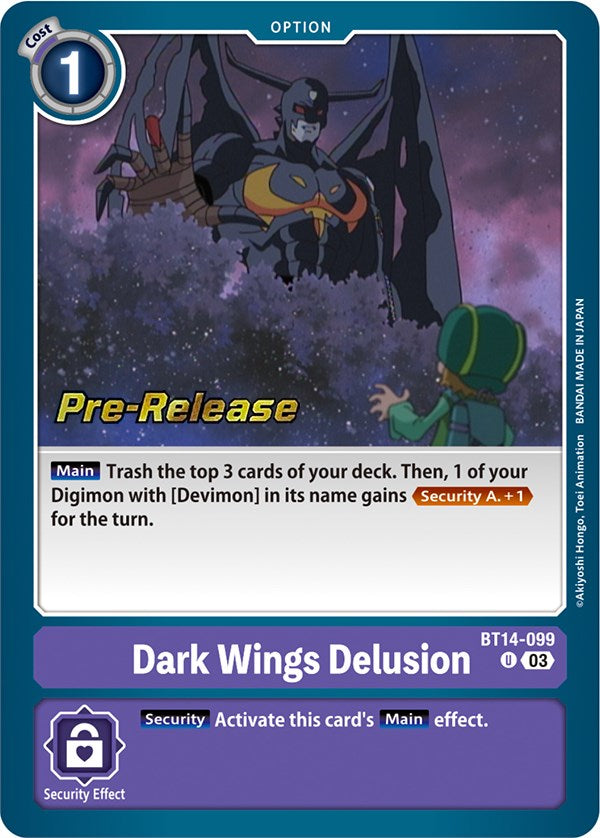 Dark Wings Delusion [BT14-099] [Blast Ace Pre-Release Cards] | Shuffle n Cut Hobbies & Games