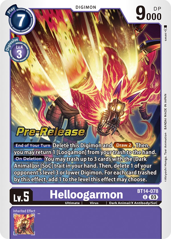 Helloogarmon [BT14-078] [Blast Ace Pre-Release Cards] | Shuffle n Cut Hobbies & Games