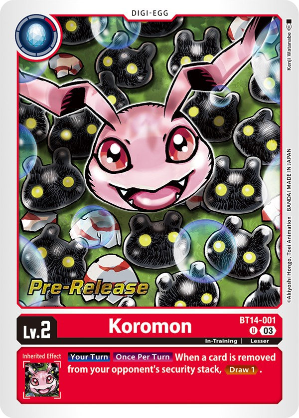 Koromon [BT14-001] [Blast Ace Pre-Release Cards] | Shuffle n Cut Hobbies & Games